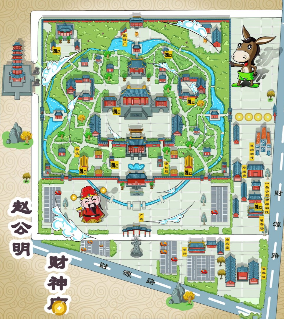 鄢陵寺庙类手绘地图